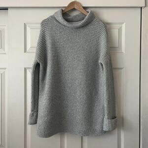 Pilcro Women's Oversized Slouchy Gray Cowl Neck Sweater Size XS Chunky Knit Boho
